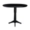 International Concepts Round 36 in Rd Top Pedestal Table, 12 in Leaf, 40.9 inH, Adjustable Height, Black, 36 in W, 48 in L K46-36RXT-27B-6B-2 - alternate 3